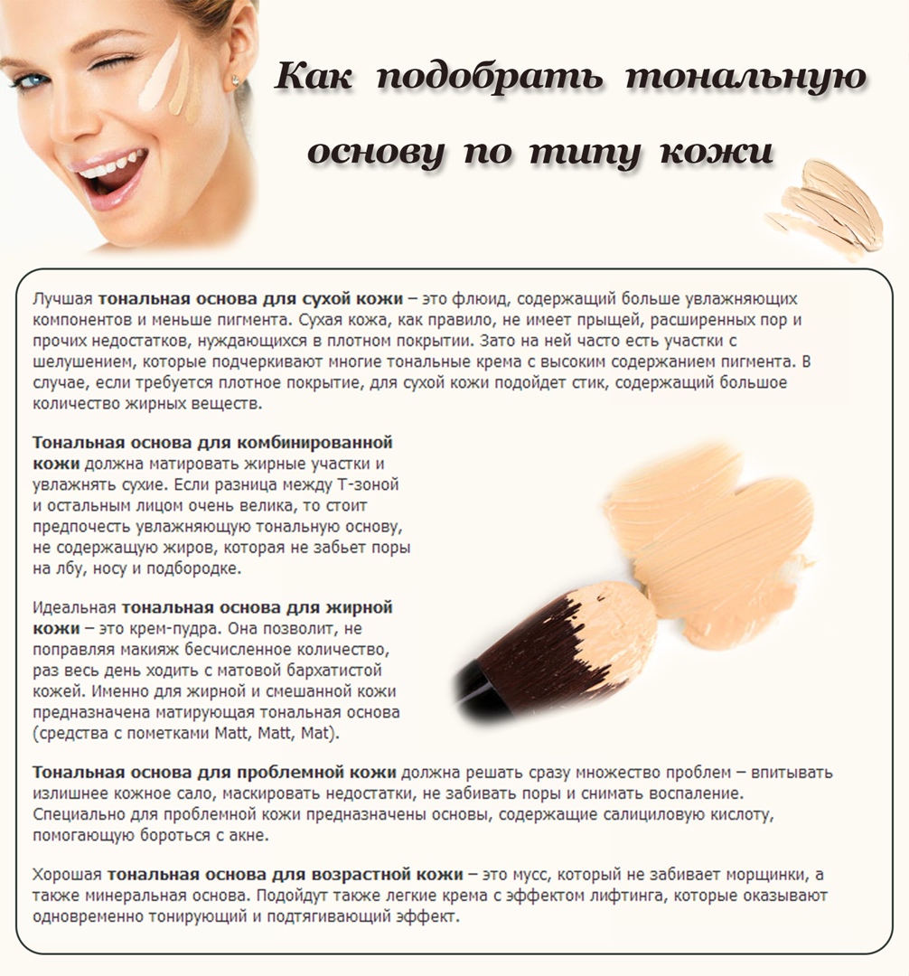 Как правильно подобрать тональный крем для лица Как выбрать тональный крем