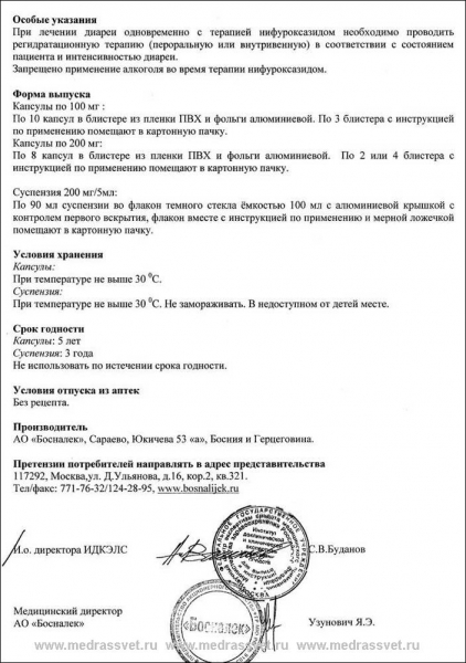 Энтерофурил: инструкция по применению